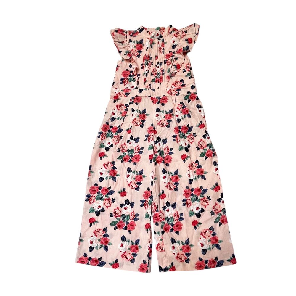 Janie and Jack Floral Flutter Sleeve Jumpsuit Size 4